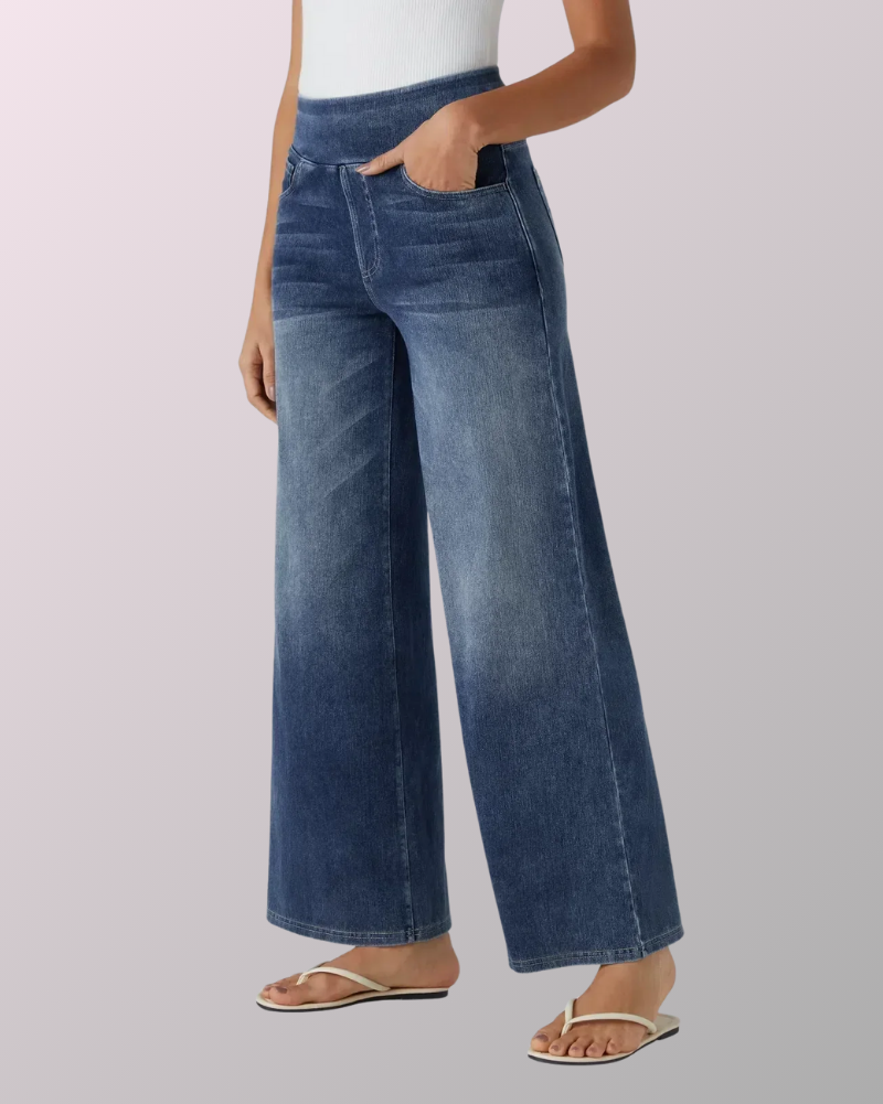 Evana | Elastische Broek Met Hoge Taille