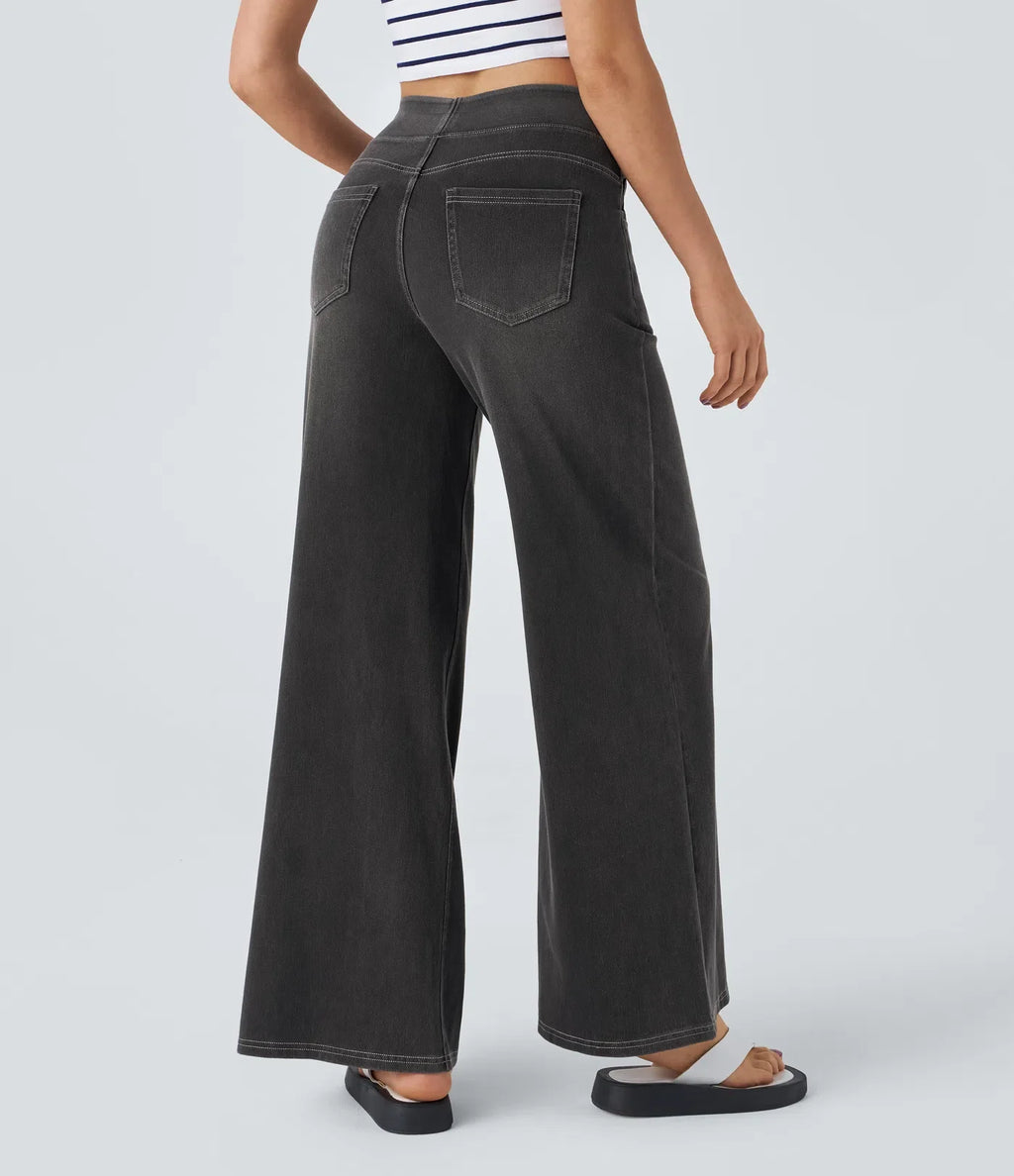 Evana | Elastische Broek Met Hoge Taille