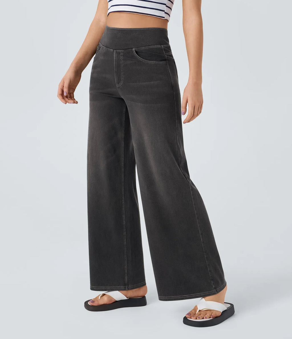 Evana | Elastische Broek Met Hoge Taille
