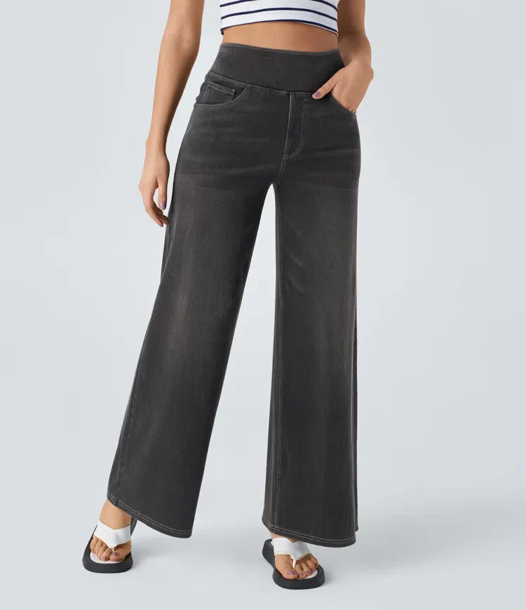 Evana | Elastische Broek Met Hoge Taille