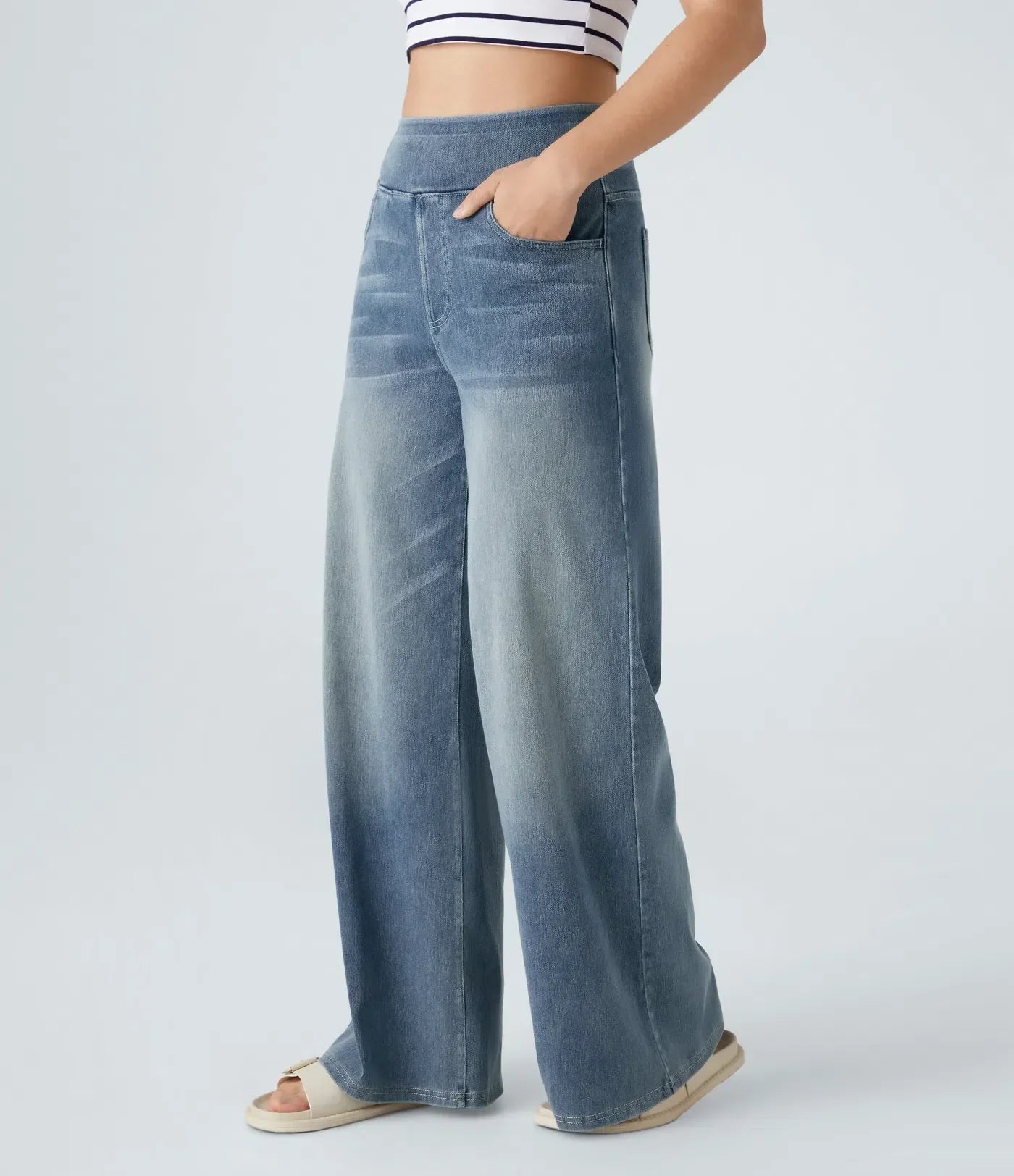 Evana | Elastische Broek Met Hoge Taille