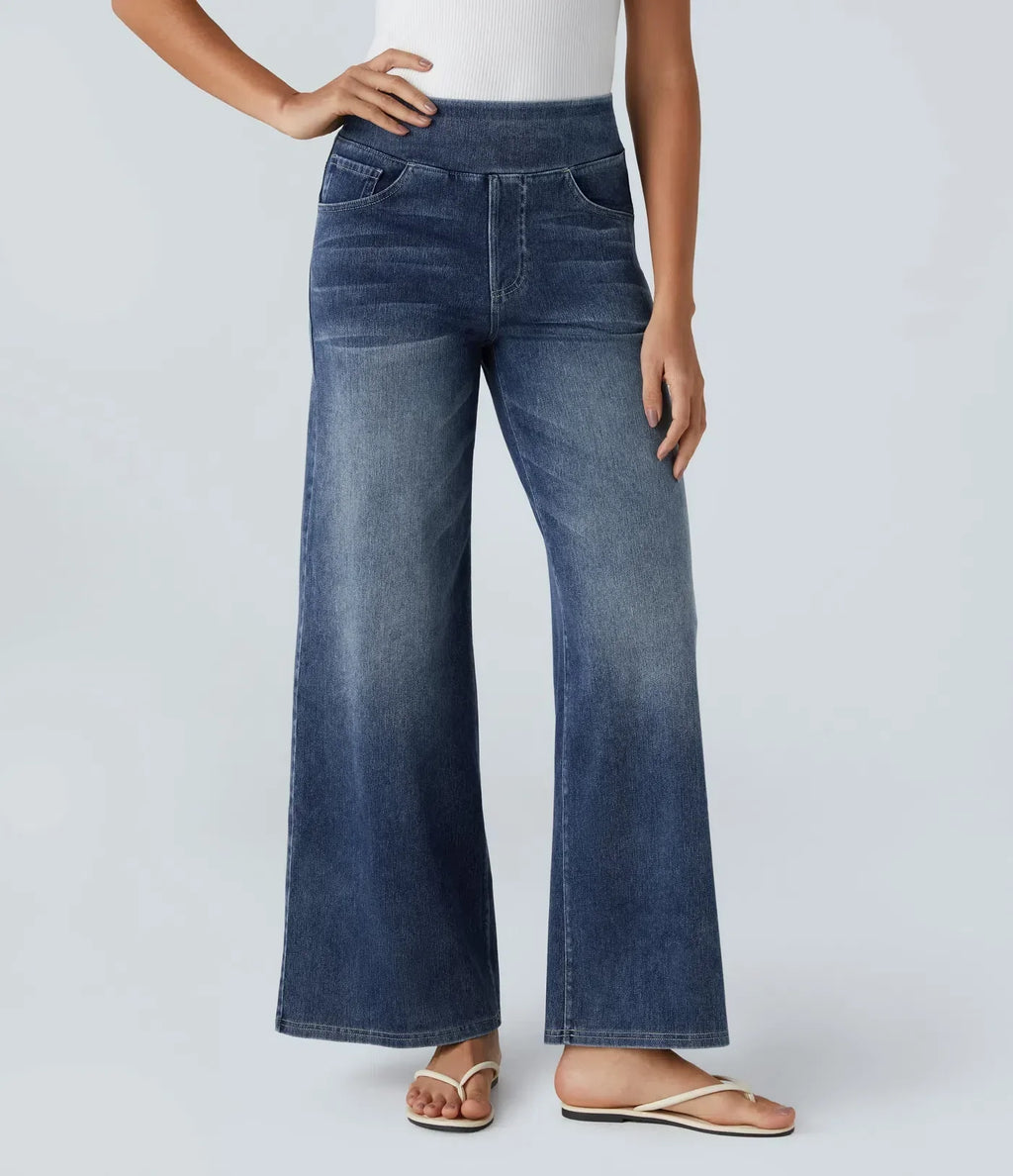 Evana | Elastische Broek Met Hoge Taille