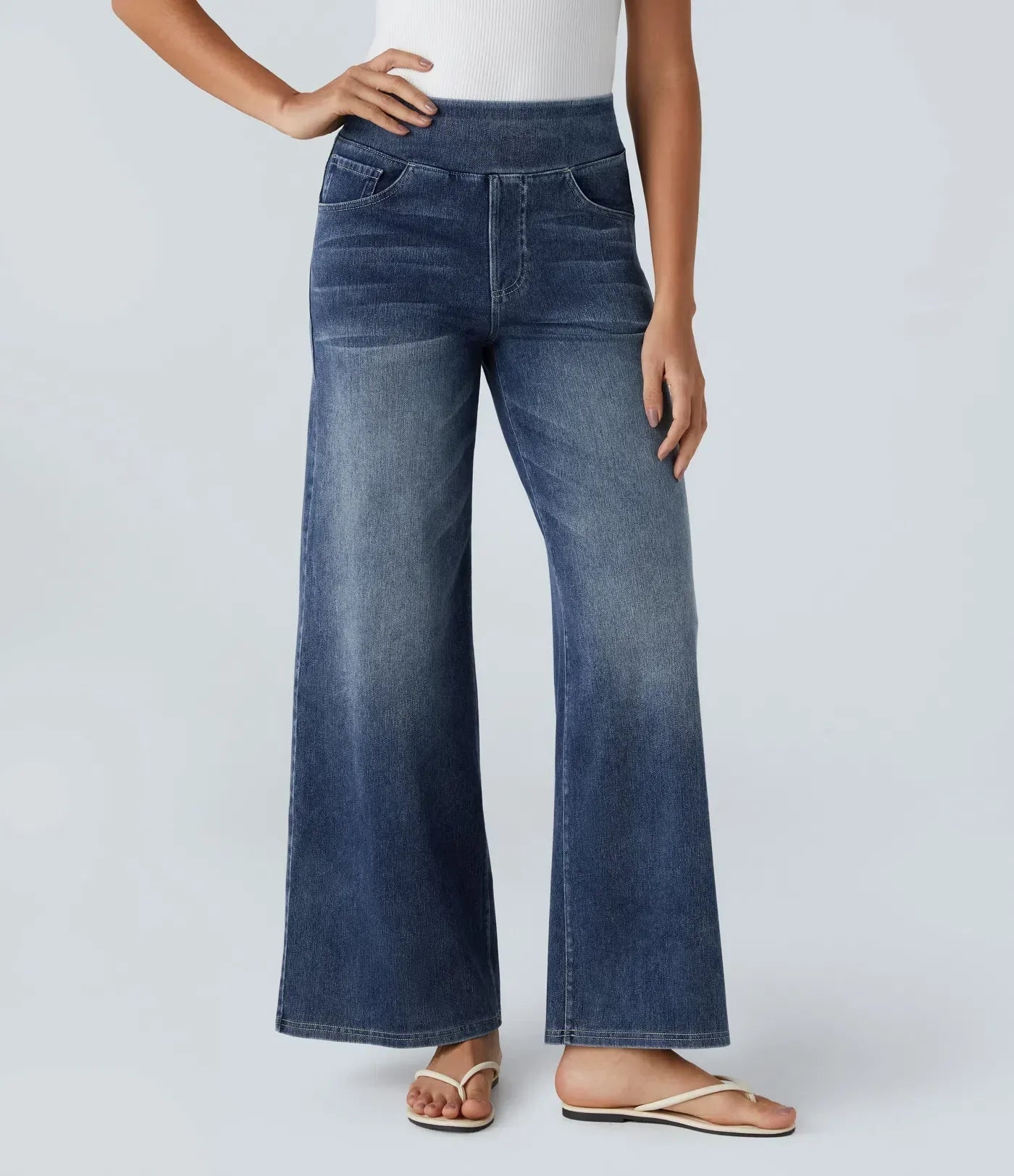 Evana | Elastische Broek Met Hoge Taille