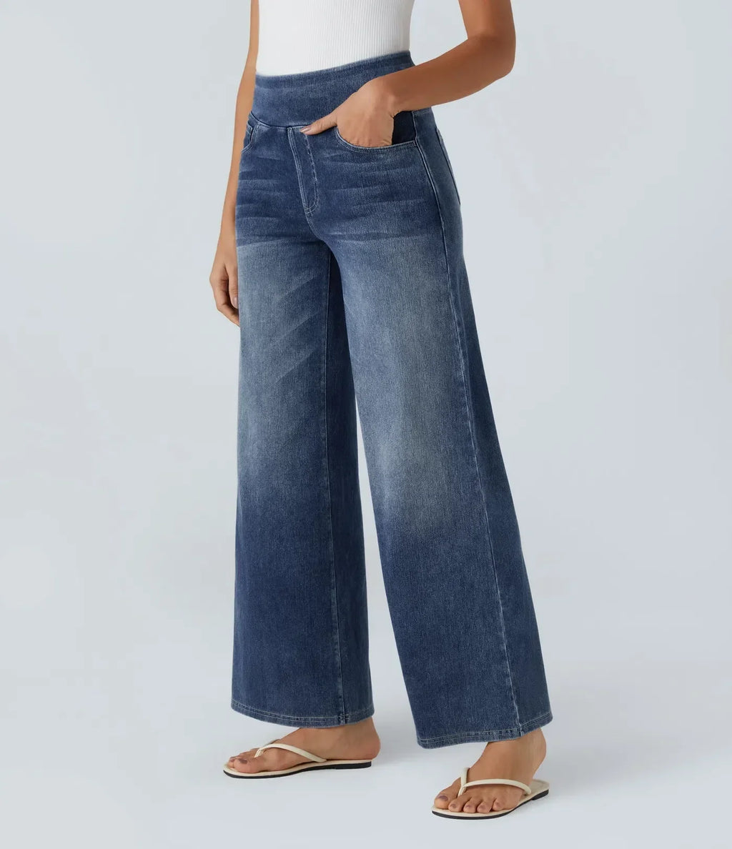 Evana | Elastische Broek Met Hoge Taille