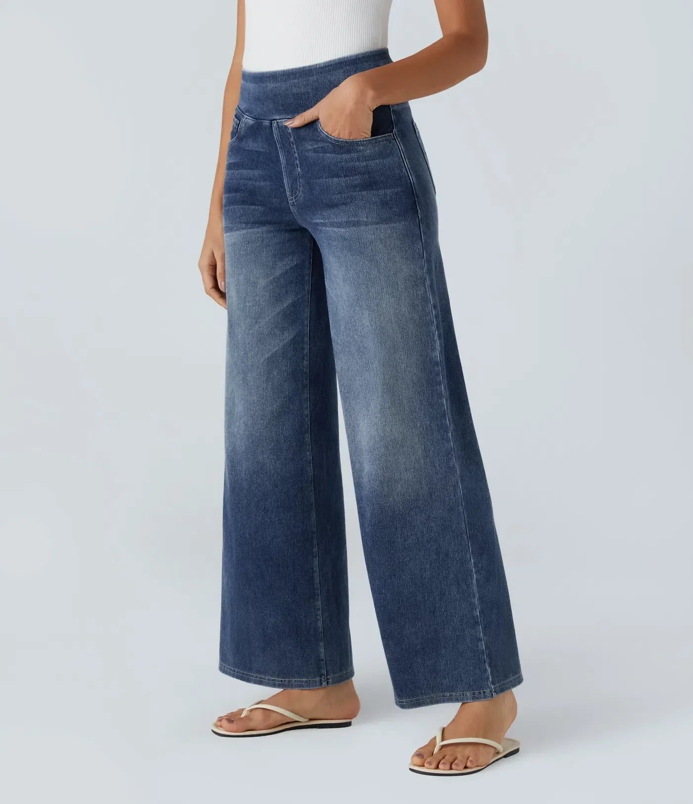 Evana | Elastische Broek Met Hoge Taille