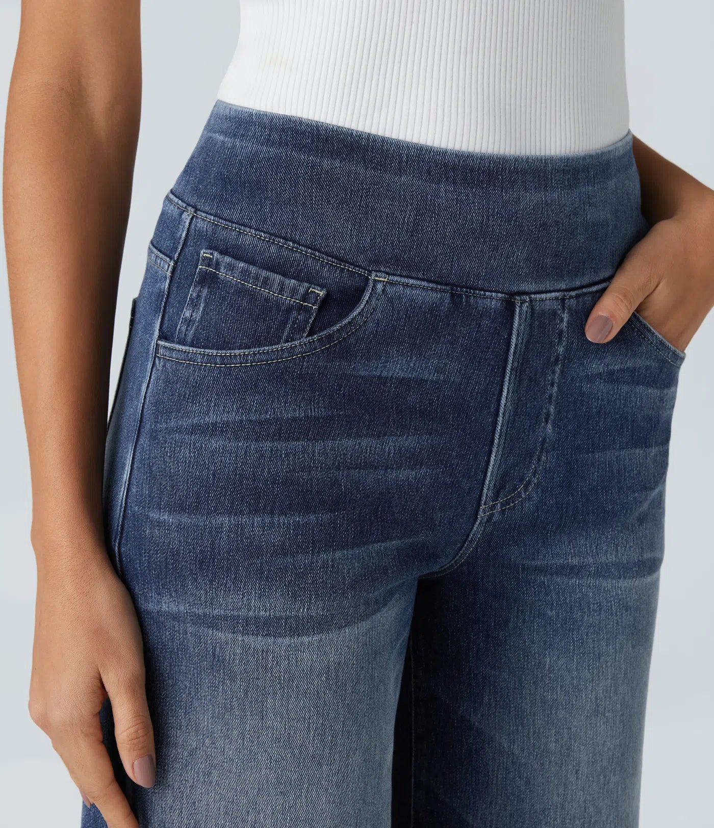 Evana | Elastische Broek Met Hoge Taille