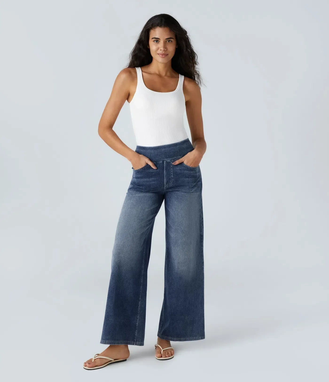 Evana | Elastische Broek Met Hoge Taille